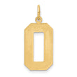 10k Large Brushed Diamond-cut Number 0 Charm