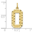 10k Large Brushed Diamond-cut Number 0 Charm