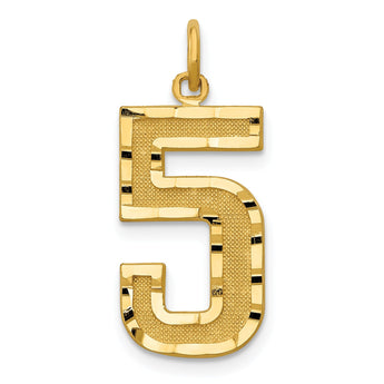 10ky Casted Large Diamond Cut Number 5 Charm