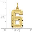 10ky Casted Large Diamond Cut Number 6 Charm