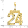 10ky Casted Large Diamond-cut Number 24 Charm