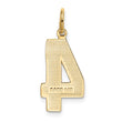 10ky Casted Large Polished Number 4 Charm