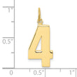 10ky Casted Large Polished Number 4 Charm