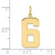 10ky Casted Large Polished Number 6 Charm