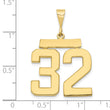 10ky Casted Large Polished Number 32 Charm