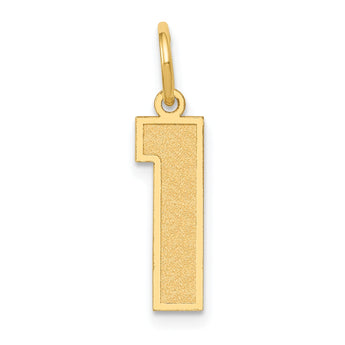 10k Medium Satin Number 1 Charm