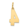 10k Medium Satin Number 4 Charm