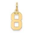 10k Small Satin Number 8 Charm