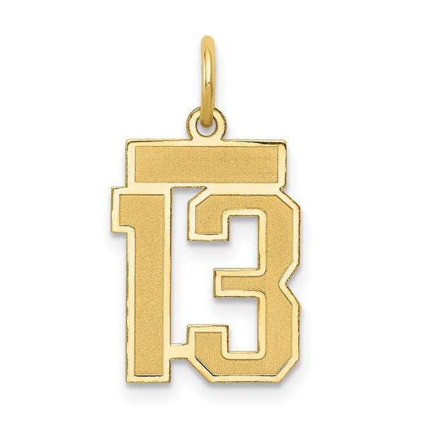10ky Small Satin Number 13 Charm