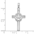 10K White Gold Polished Claddagh Cross Pendant