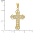 10k Fleur De Lis Cross Charm