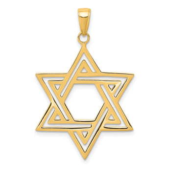 10k Solid Polished Star of David Charm