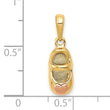10k  3D Two-tone Baby Shoe Charm