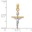 10k Two-tone INRI Crucifix Pendant