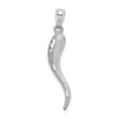 10k White Gold Solid D/C Italian Horn Charm