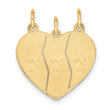 10k 3 piece Break-apart Big Sis, Sis & Lil Sis Charm