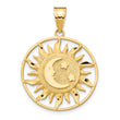 10k Polished Sun with Moon & Star Charm