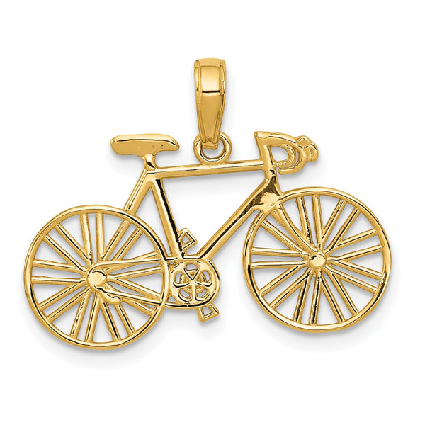 10K 3D Polished Bicycle Charm