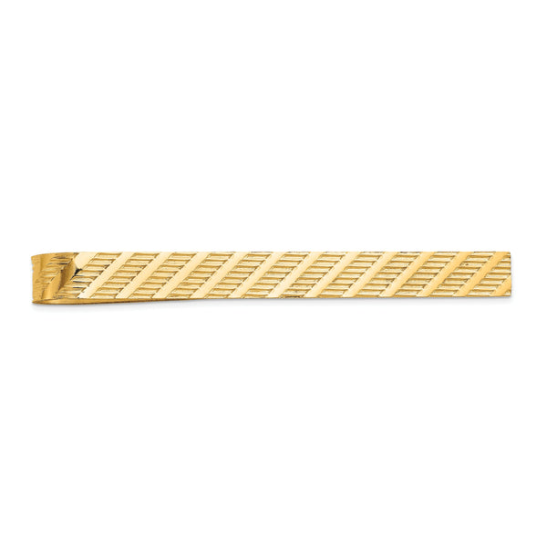 10k Men's Textured Tie Bar