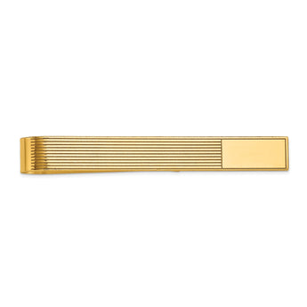 10k Men's Grooved Engravable Tie Bar