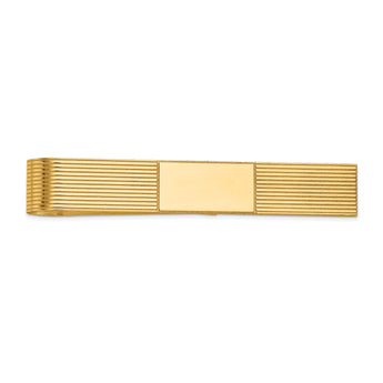 10k Men's Grooved Engravable Tie Bar