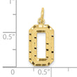 10ky Casted Medium Diamond-cut Number 0 Charm