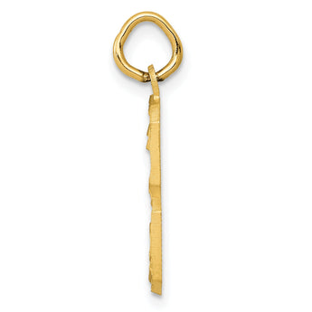 10ky Casted Medium Diamond-cut Number 3 Charm