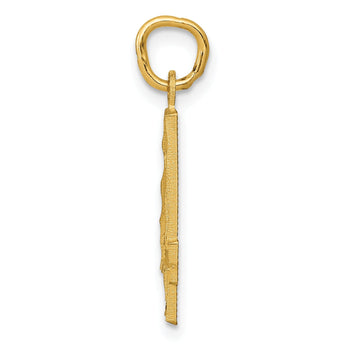 10ky Casted Medium Diamond-cut Number 4 Charm