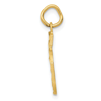 10ky Casted Medium Diamond-cut Number 5 Charm
