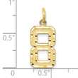 10ky Casted Medium Diamond-cut Number 8 Charm