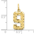 10ky Casted Medium Diamond-cut Number 9 Charm