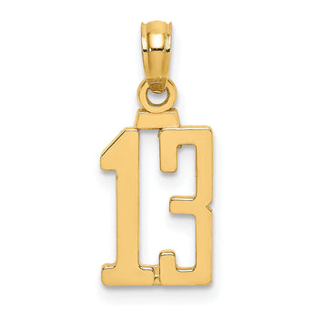 10K Number 13 Pendant