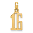 10K Number 16 Pendant