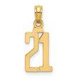 10K Number 21 Pendant