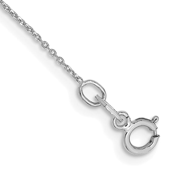 10k WG .6mm D/C Round Open Link Cable Chain Anklet 9 in - Birthstone Company