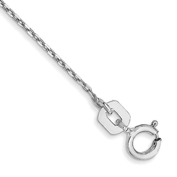 10k WG .8mm D/C Cable with Spring Ring Clasp Chain Anklet - Birthstone Company
