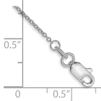 10k WG 1mm Round Open Link Cable Chain Anklet 9 in - Birthstone Company