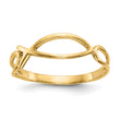10k Polished Ichthus Fish Ring