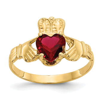 10k January Birthstone Claddagh Ring
