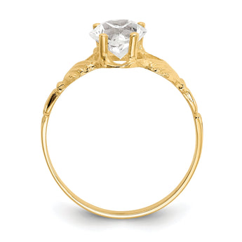 10k April Birthstone Claddagh Ring