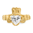 10k April Birthstone Claddagh Ring