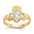 10k April Birthstone Claddagh Ring