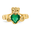 10k May Birthstone Claddagh Ring