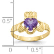 10k June Birthstone Claddagh Ring