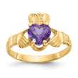 10k June Birthstone Claddagh Ring