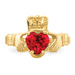 10k July Birthstone Claddagh Ring