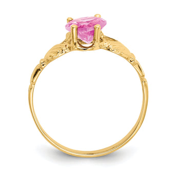 10k October Birthstone Claddagh Ring