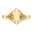 10K Filigree Oval Polished Center Child's Signet Ring