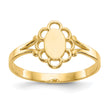 10K Filigree Oval Polished Center Child's Signet Ring
