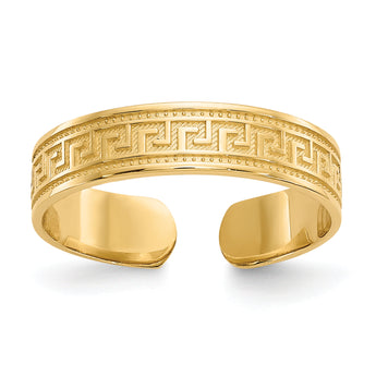 10K Greek Key Toe Ring